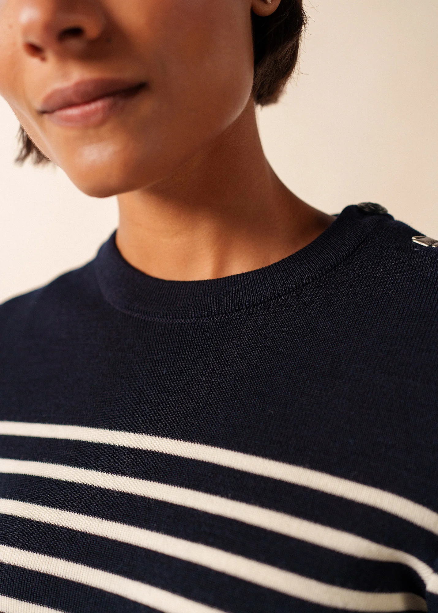 Brégançon sailor jumper (NAVY/ECUME) - Image 4