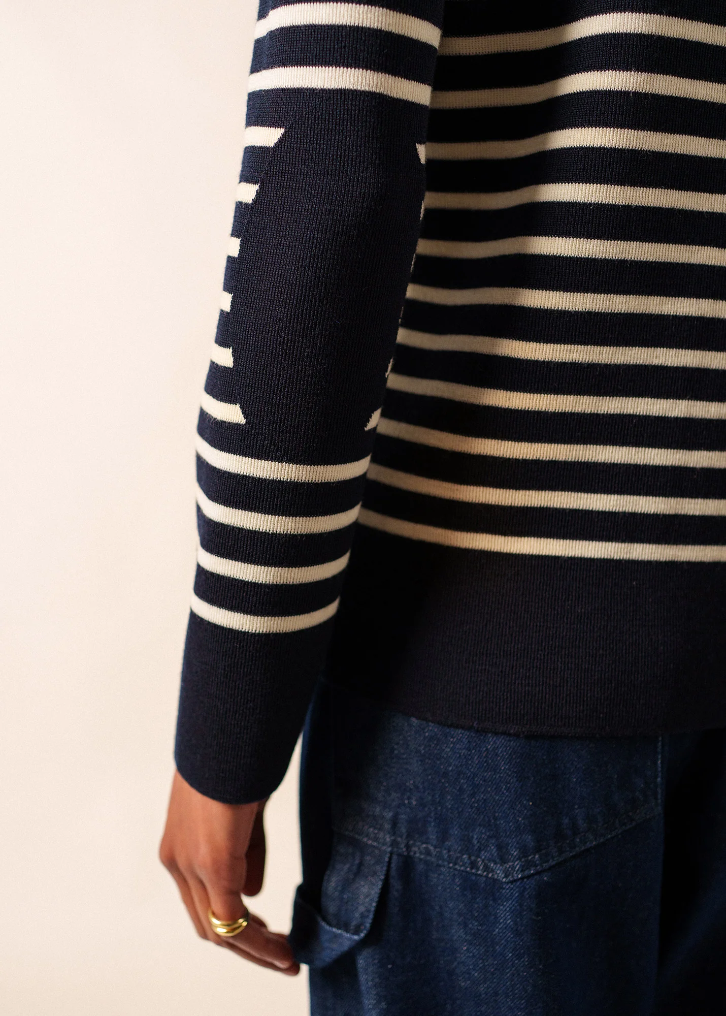 Brégançon sailor jumper (NAVY/ECUME) - Image 7
