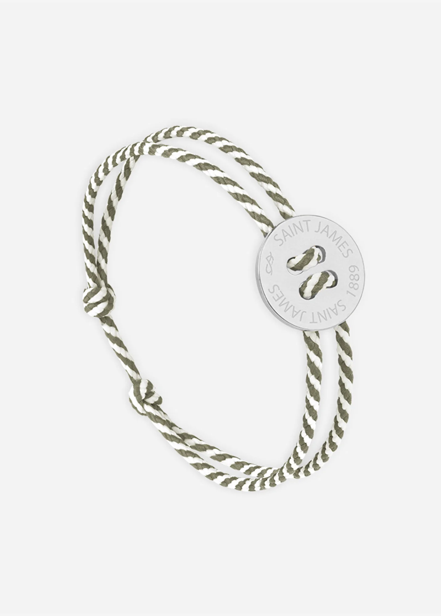 Button bracelt x Le Vent à la Française (ARGENT/RAYE BLANC/KAKI)