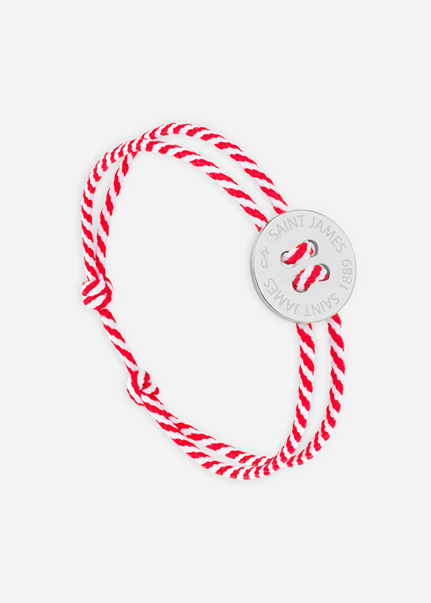 Button bracelt x Le Vent à la Française (ARGENT/RAYE BLANC/ROUGE)