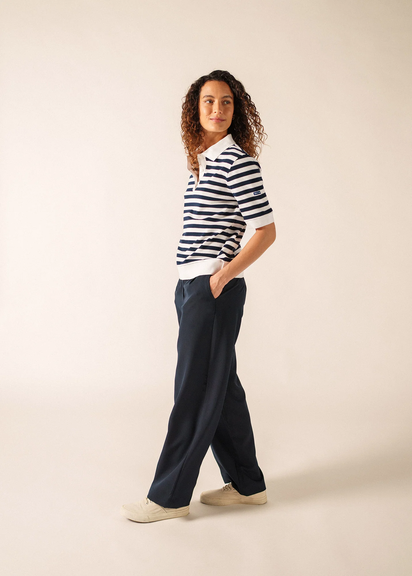 Carola polo shirt (BLANC/MARINE)