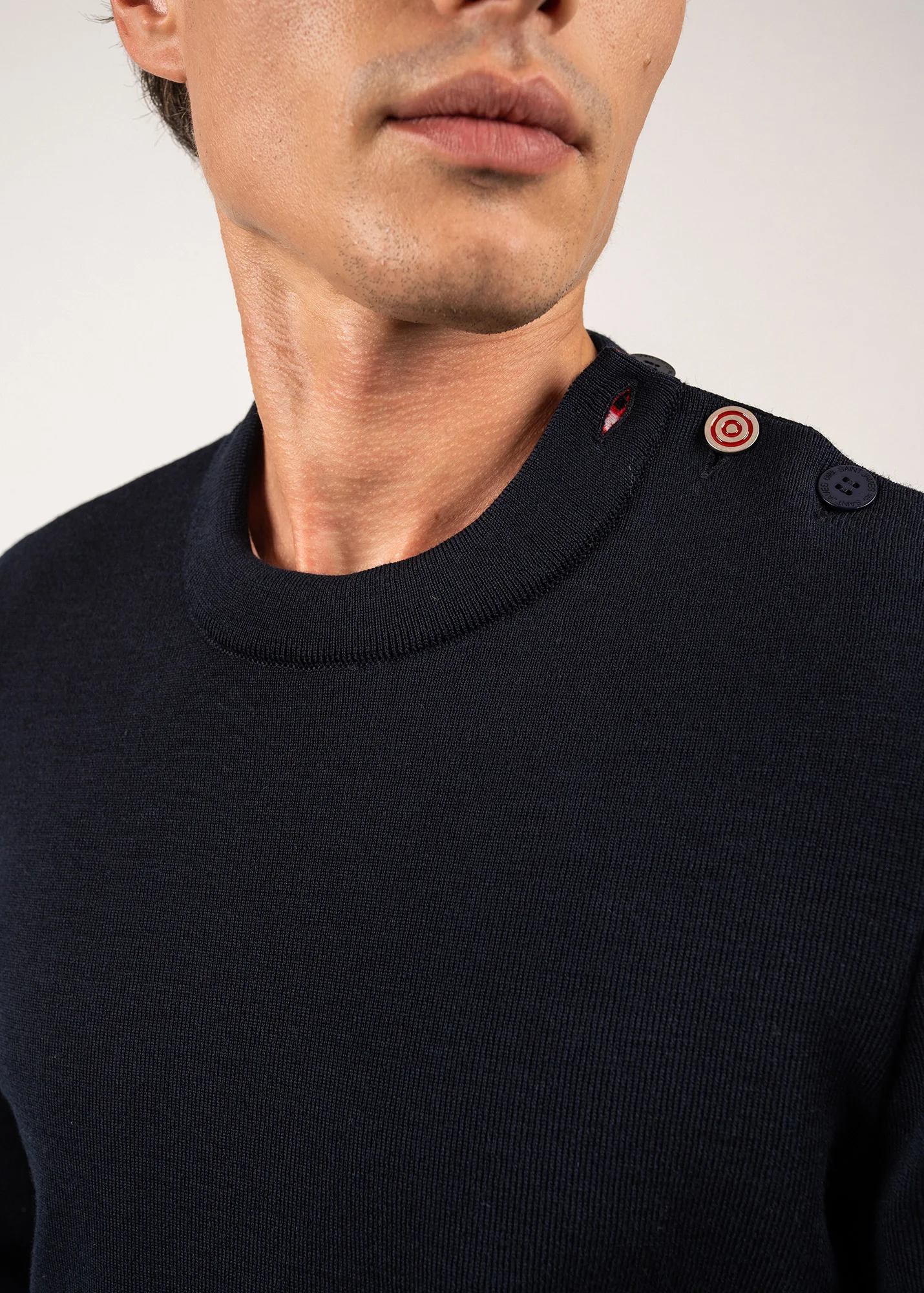 Comfortable sailor jumper with elbow patches - SAINT JAMES x Comédie Française (NAVY/MULTICO) - Image 4