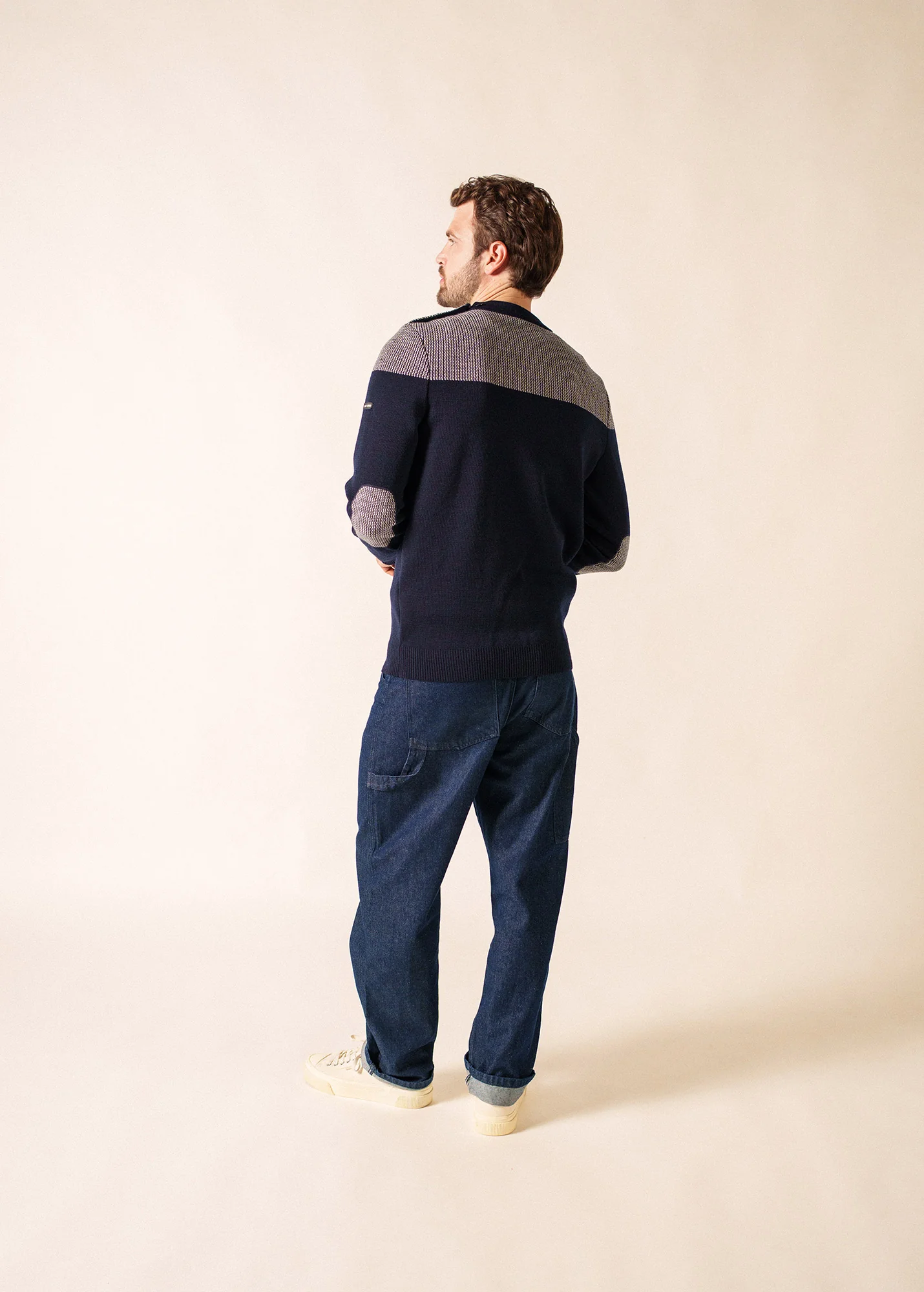 Dinan bicolore salior jumper (MARINE/ECRU) - Image 2