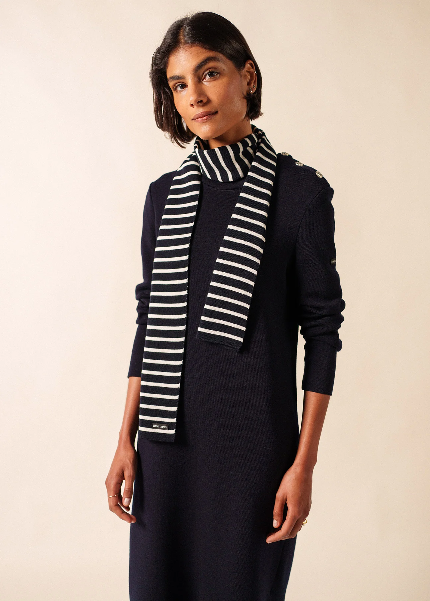 Duguay scarf (NAVY/ECUME) - Image 3
