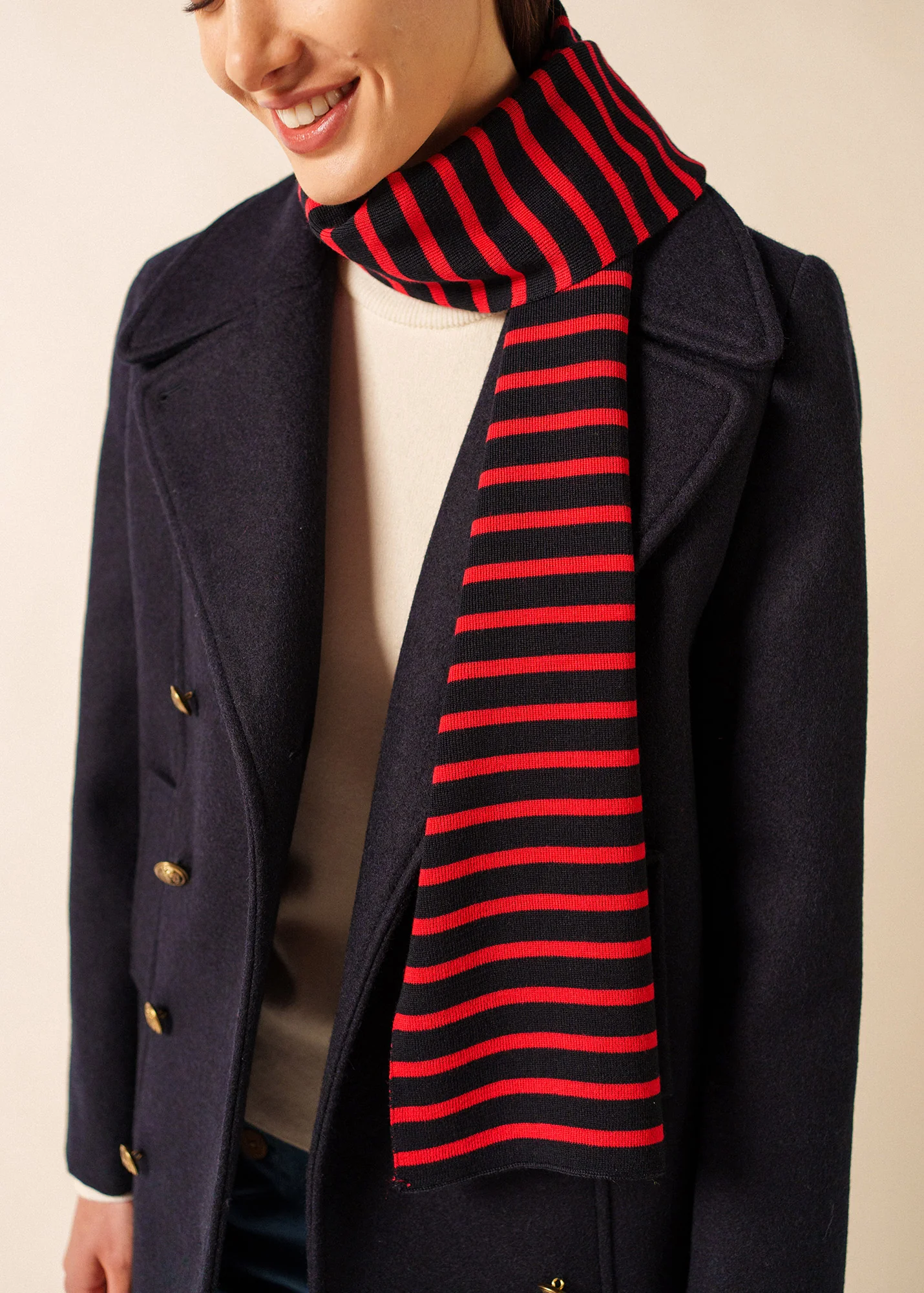 Duguay scarf (NAVY/TULIPE) - Image 3