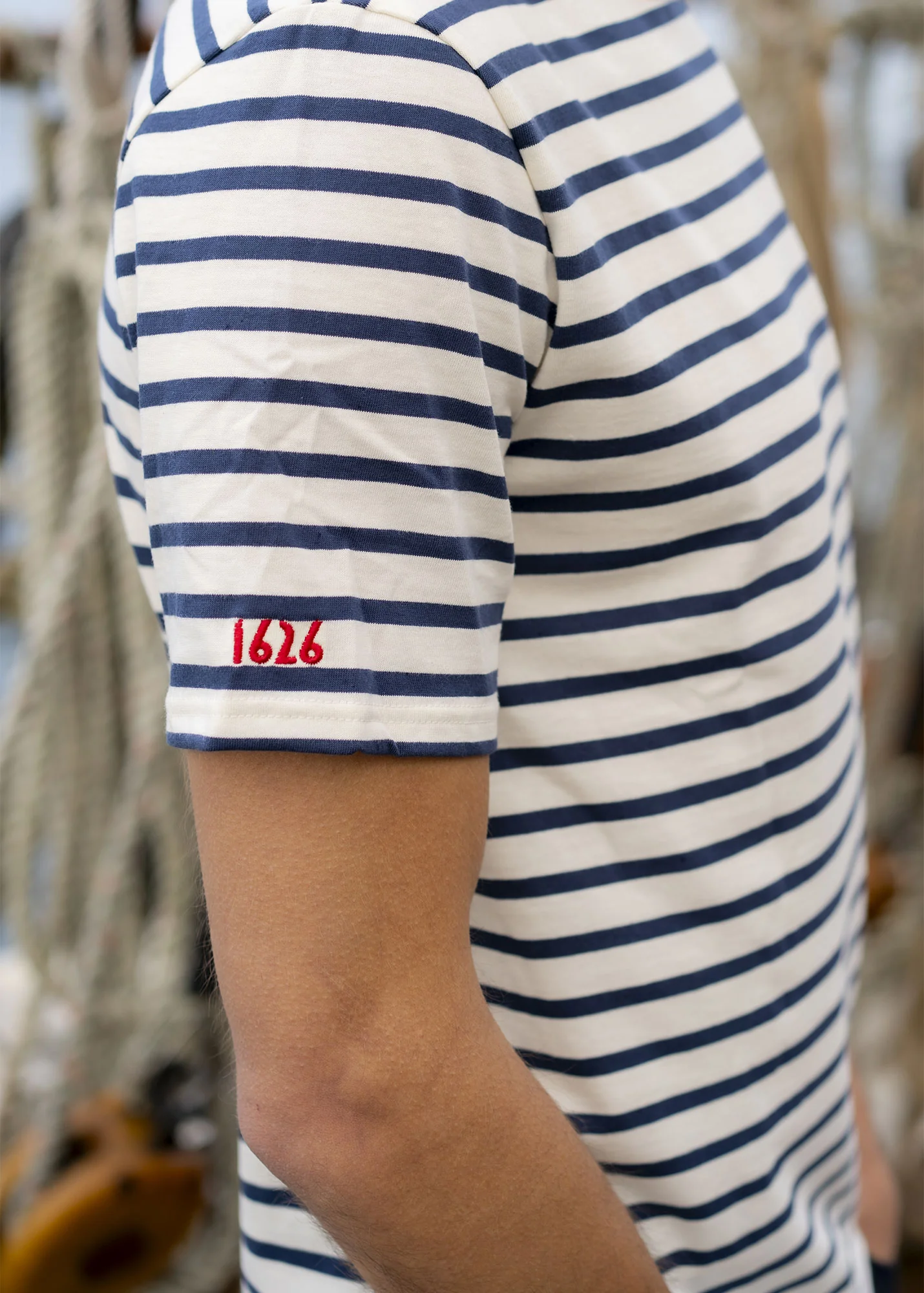 Narval x Marine nationale Breton Shirt (ECRU/NAVY) - Image 5