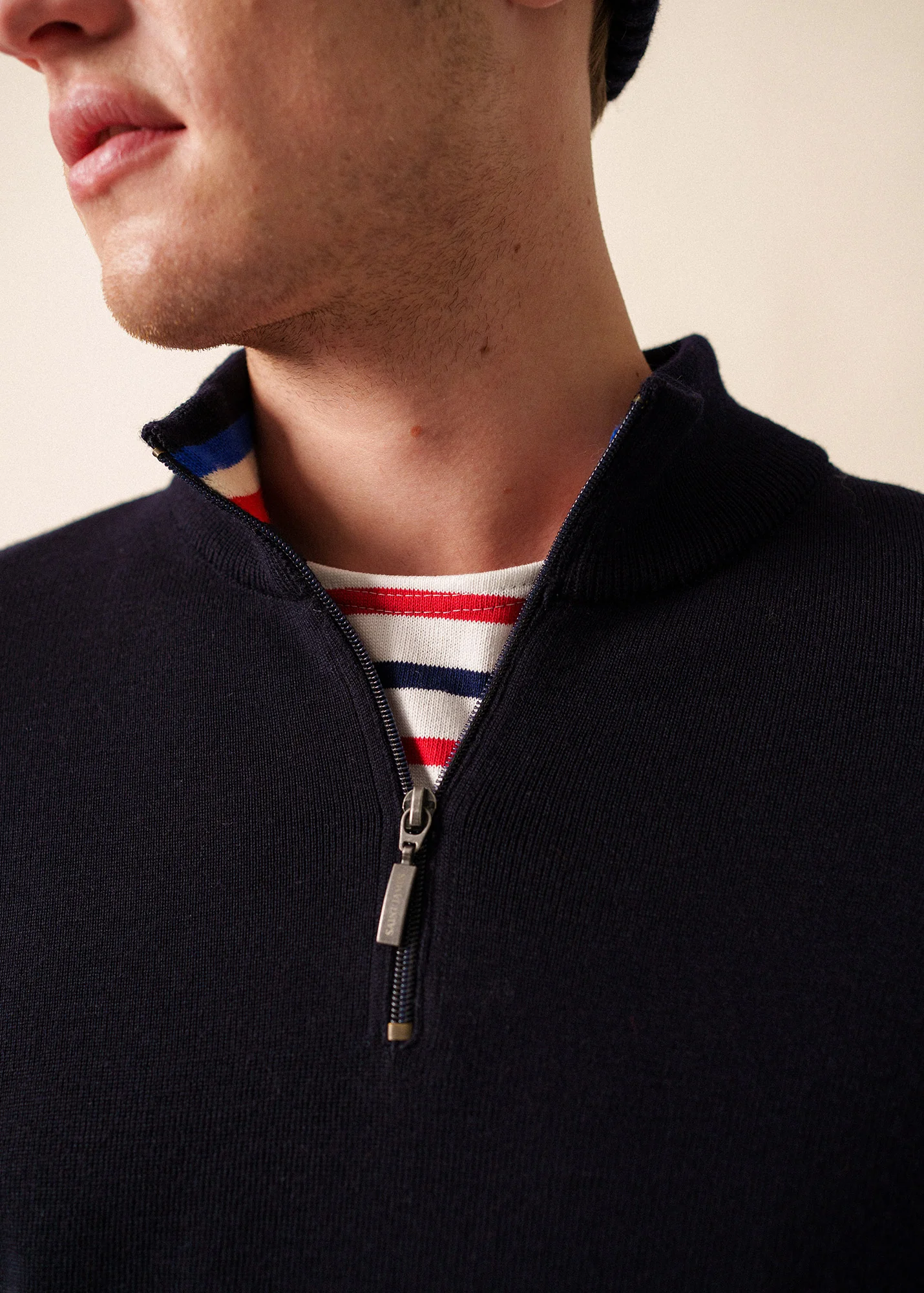 Elbow patch jumper x l'Elysée (NAVY/MULTICO) - Image 4