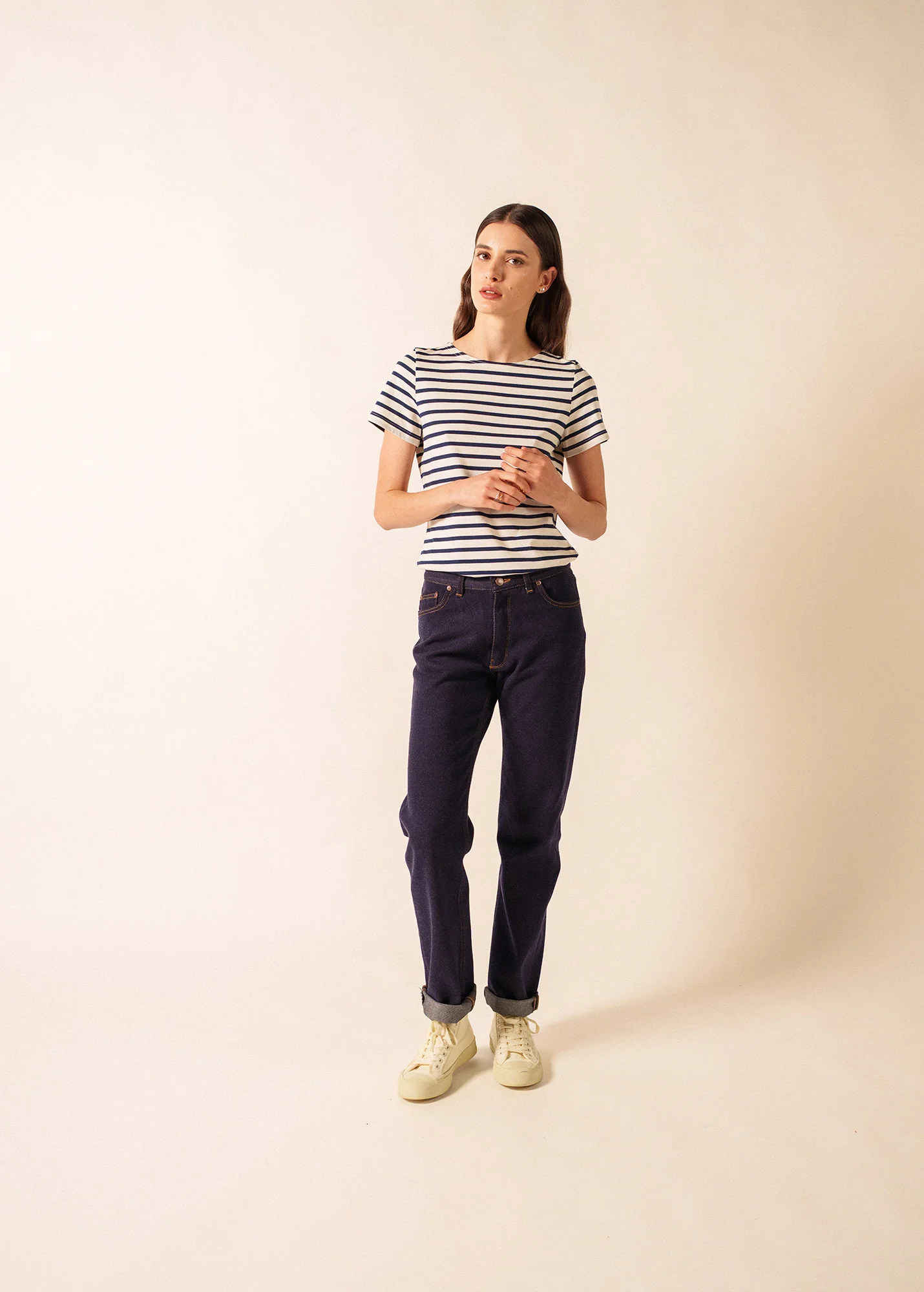 Etrille Breton shirt (ECRU/MARINE)