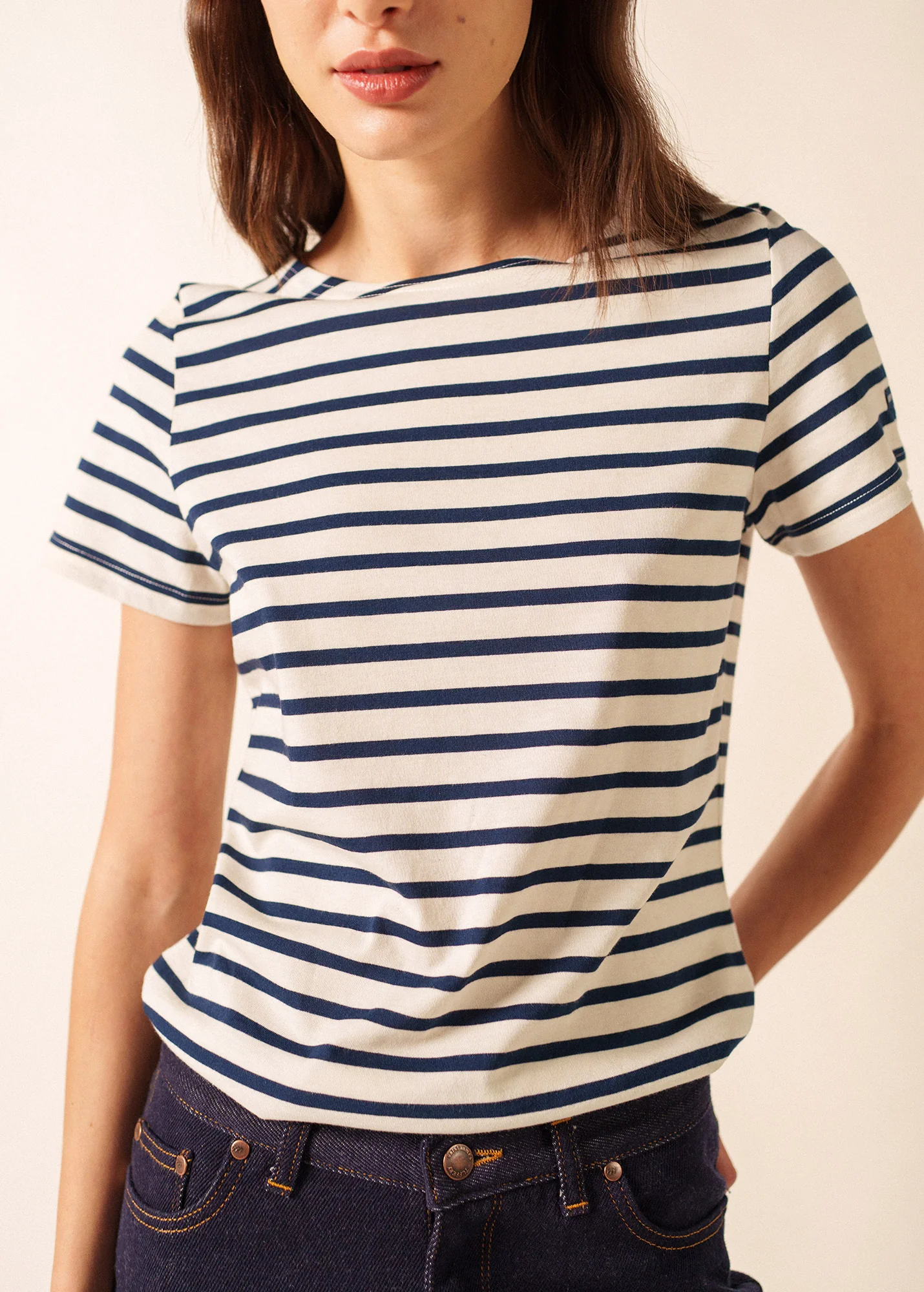 Etrille Breton shirt (ECRU/MARINE) - Image 4