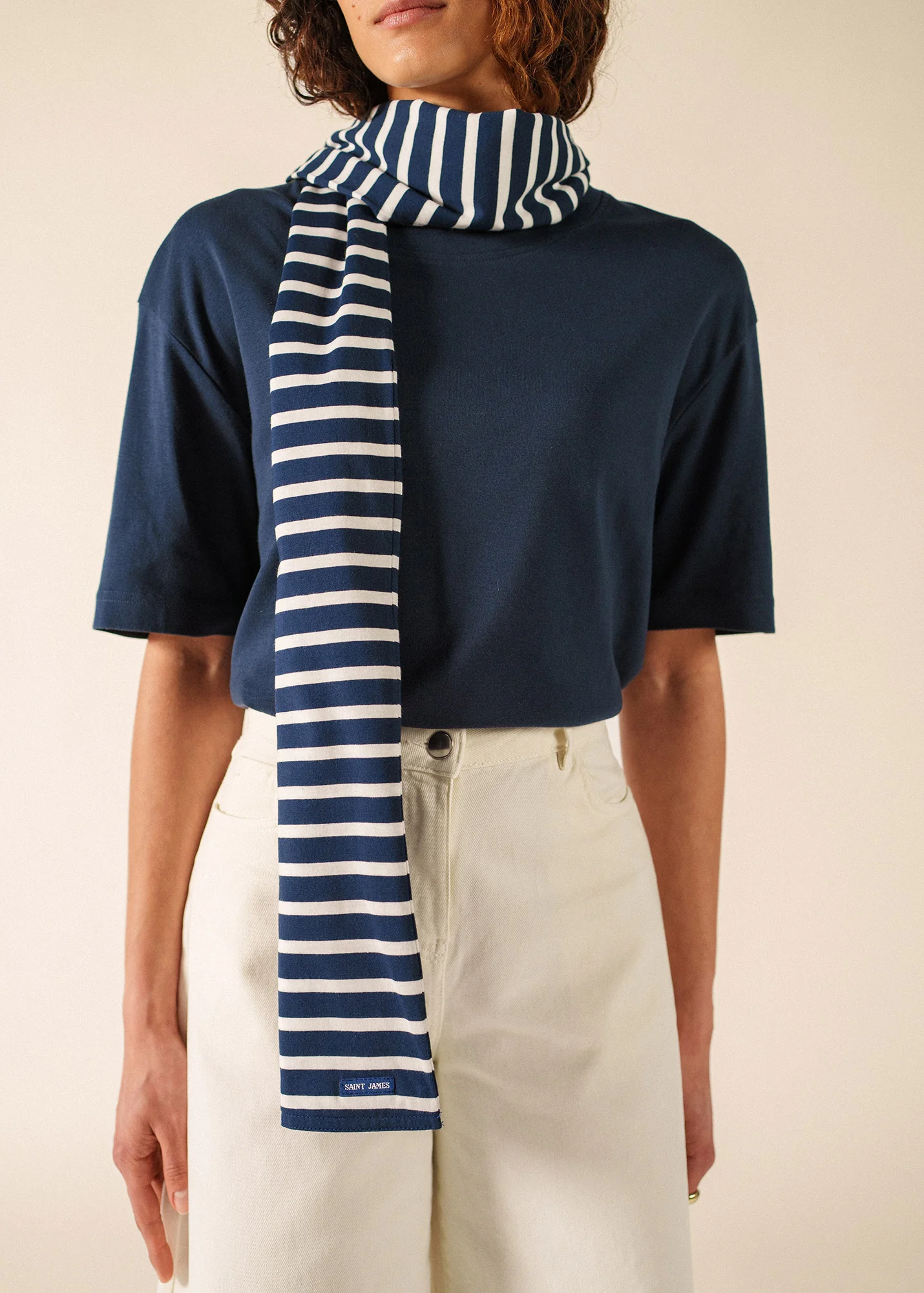 Eve scarf (MARINE/NEIGE) - Image 2