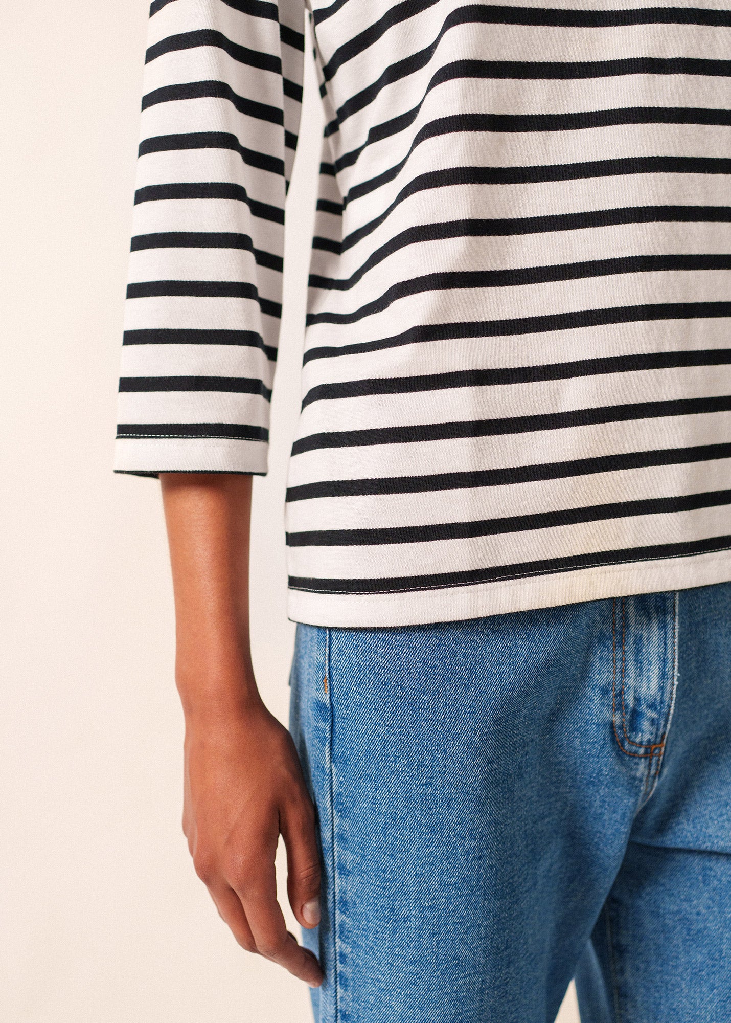 Galathée Breton shirt (NEIGE/NOIR) - Image 5