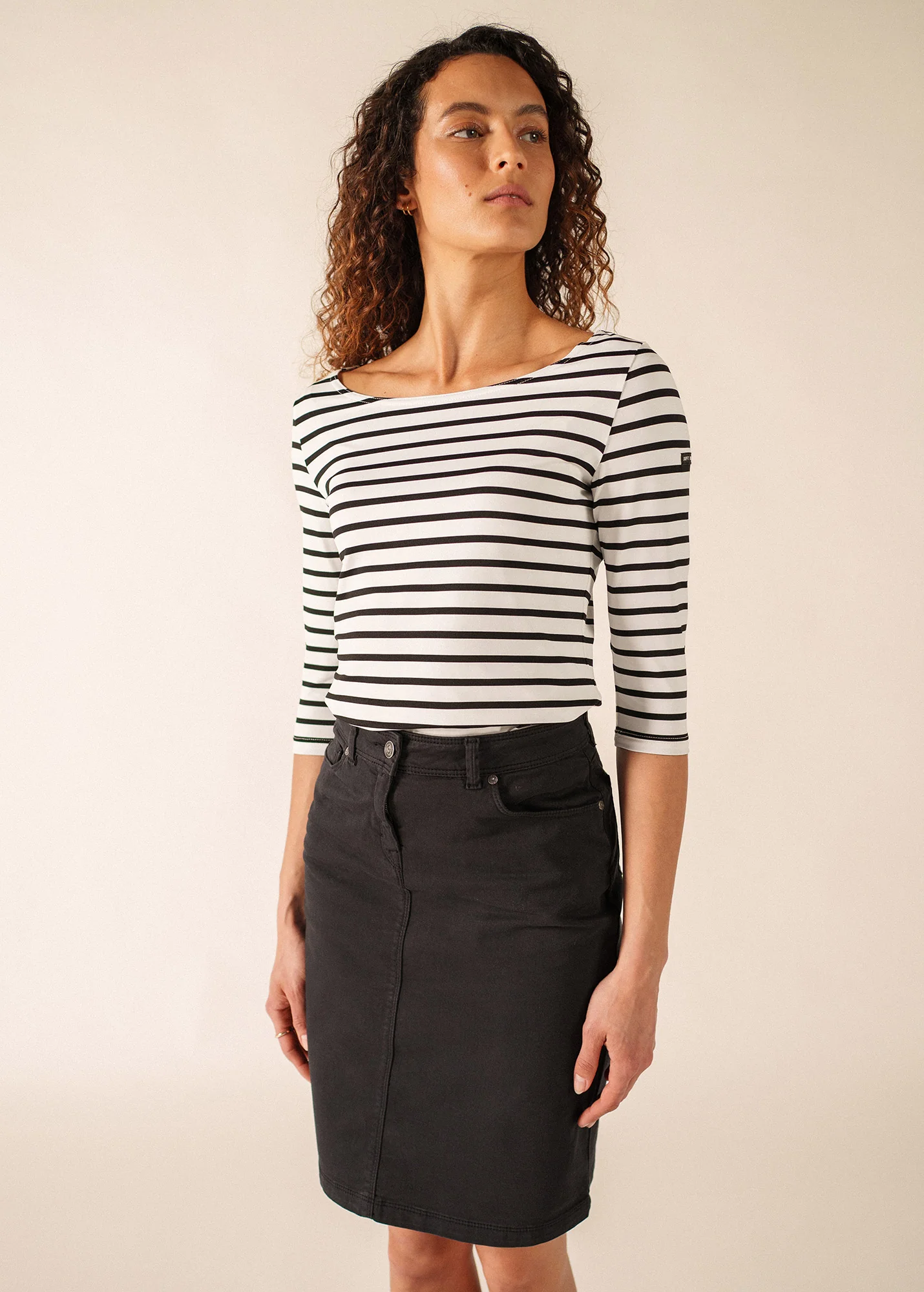Garde-Côte Breton shirt (NEIGE/NOIR) - Image 3