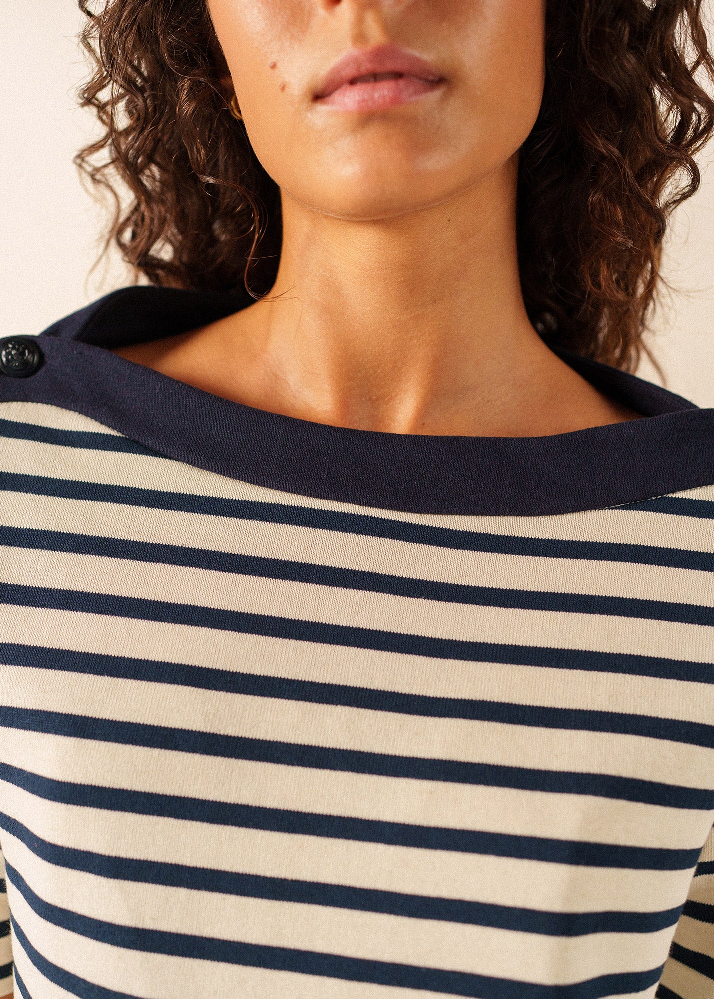 Geri Sailor Striped Shirt x Isabelle Ballu (ECRU/MARINE/NAVY) - Image 4