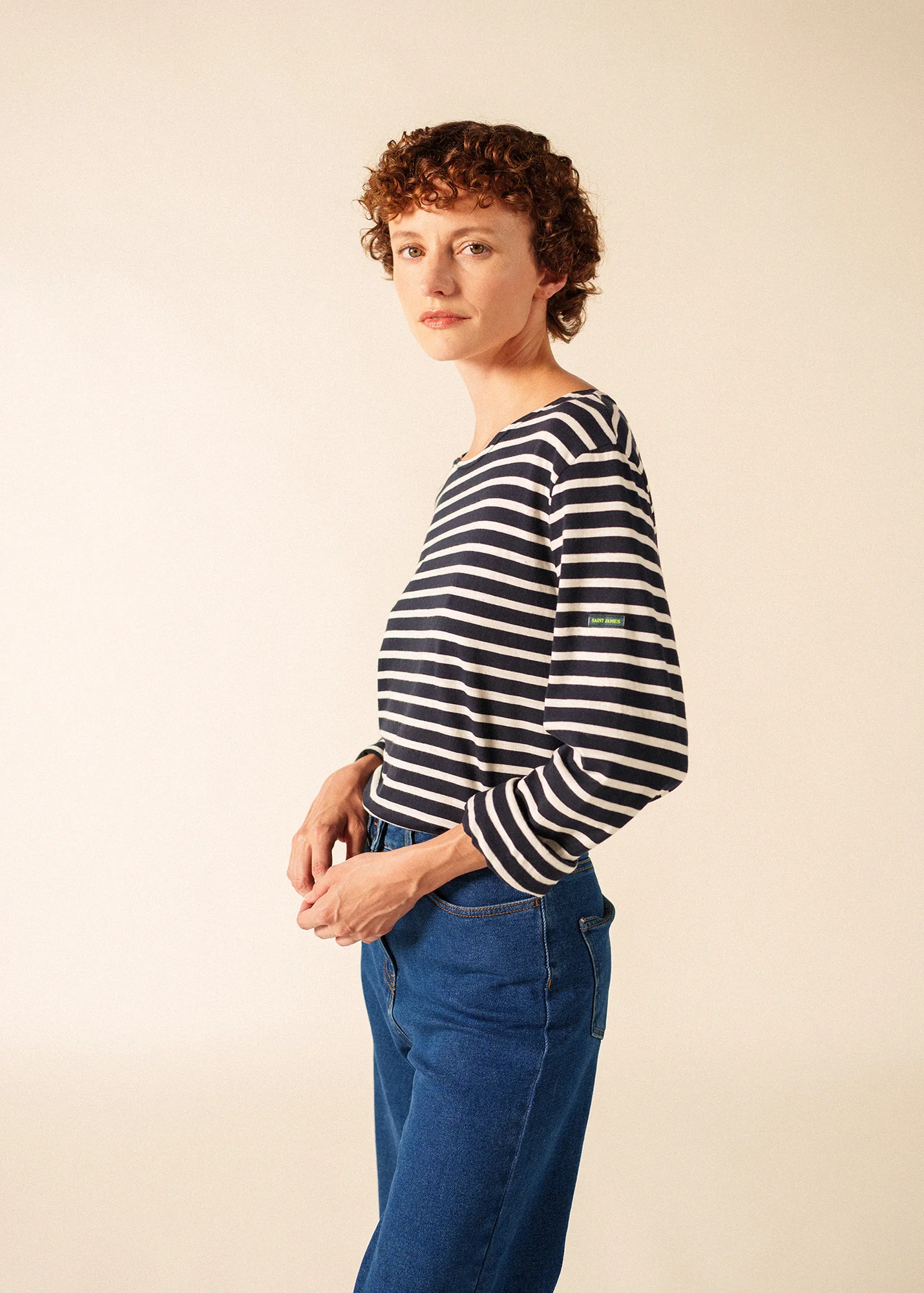 Glow-In-The-Dark Minquiers Striped Sailor Shirt - in cotton (NAVY/PHOSPHORESCENT) - Image 3