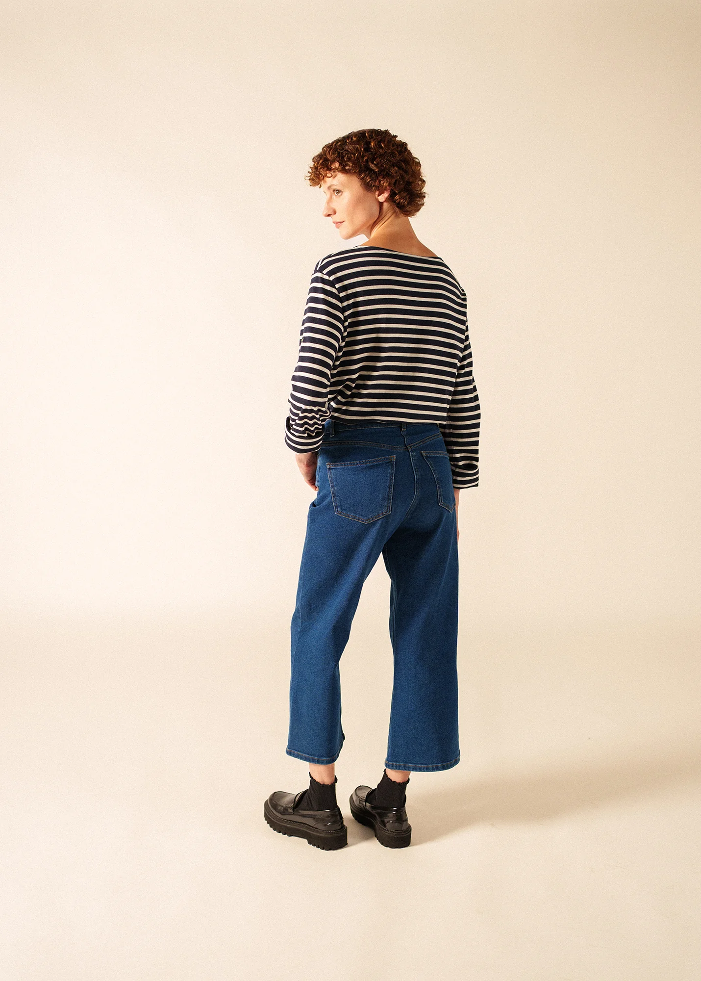 Glow-In-The-Dark Minquiers Striped Sailor Shirt - in cotton (NAVY/PHOSPHORESCENT) - Image 7