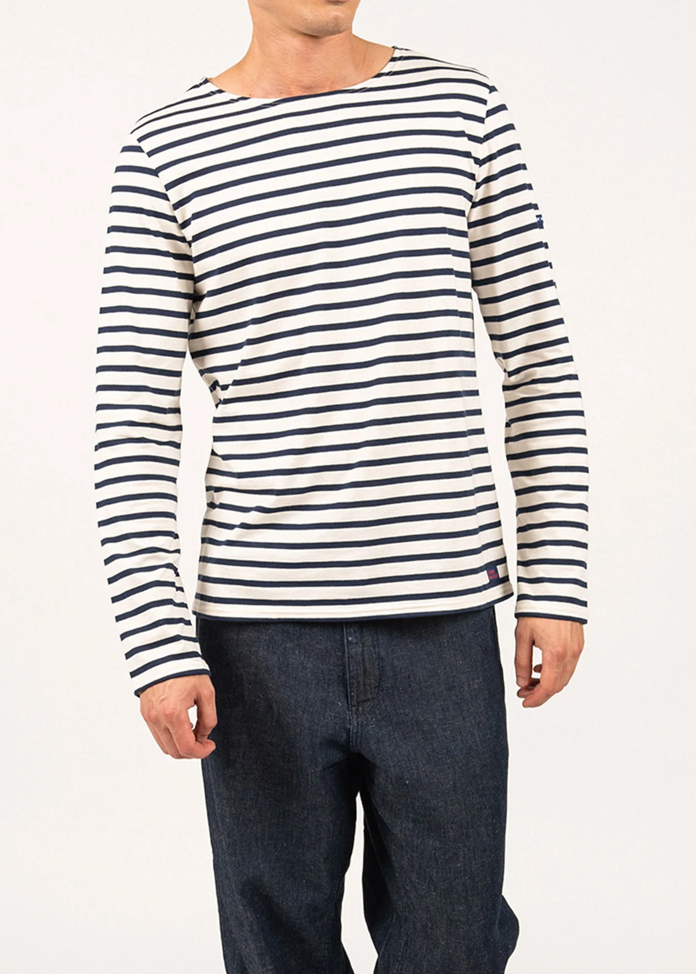 Iconic sailor striped shirt with elbow patches - SAINT JAMES x Comédie Française (ECRU/MARINE) - Image 3