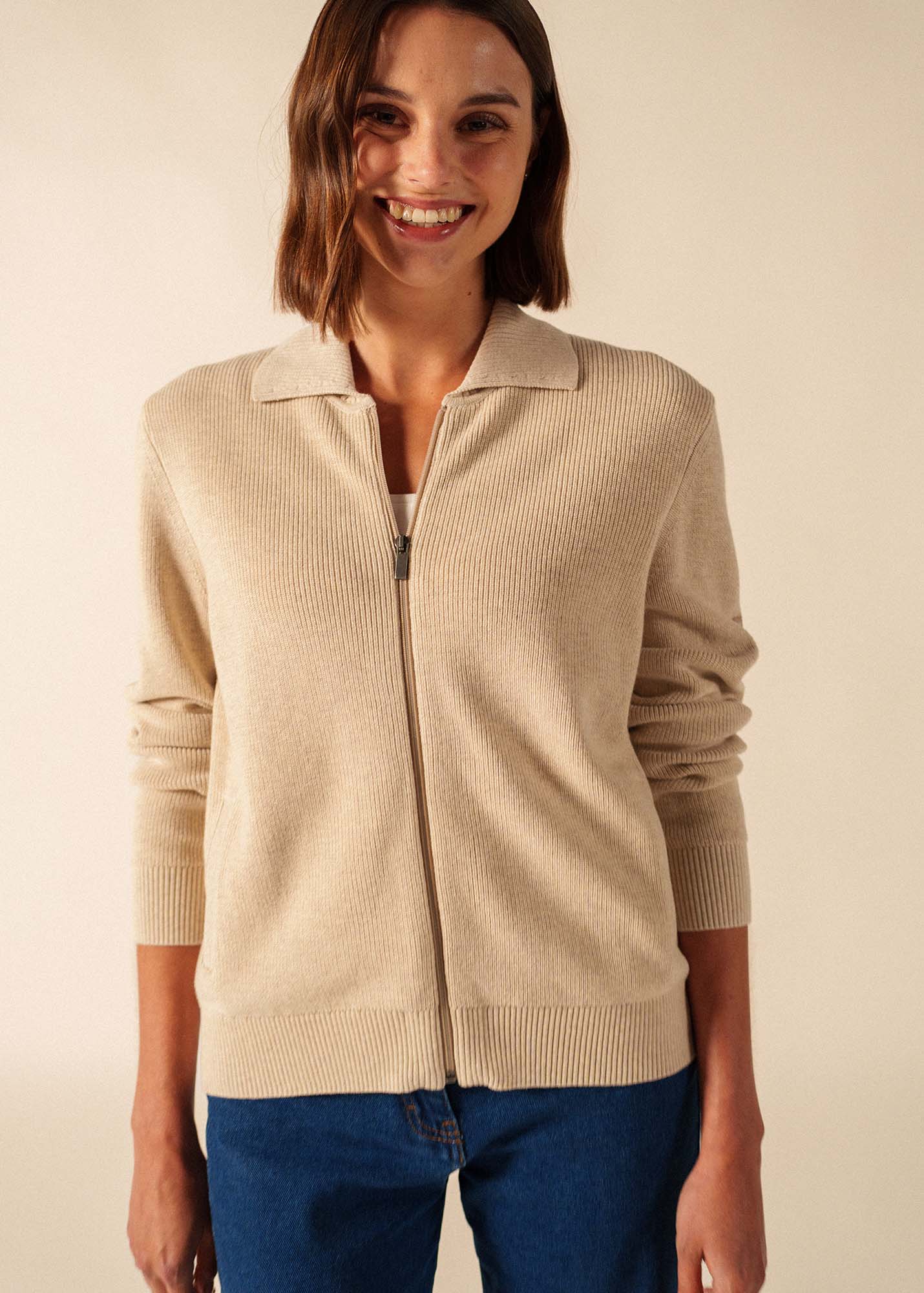 Lagos Cardigan (BEIGE CHINE) - Image 3