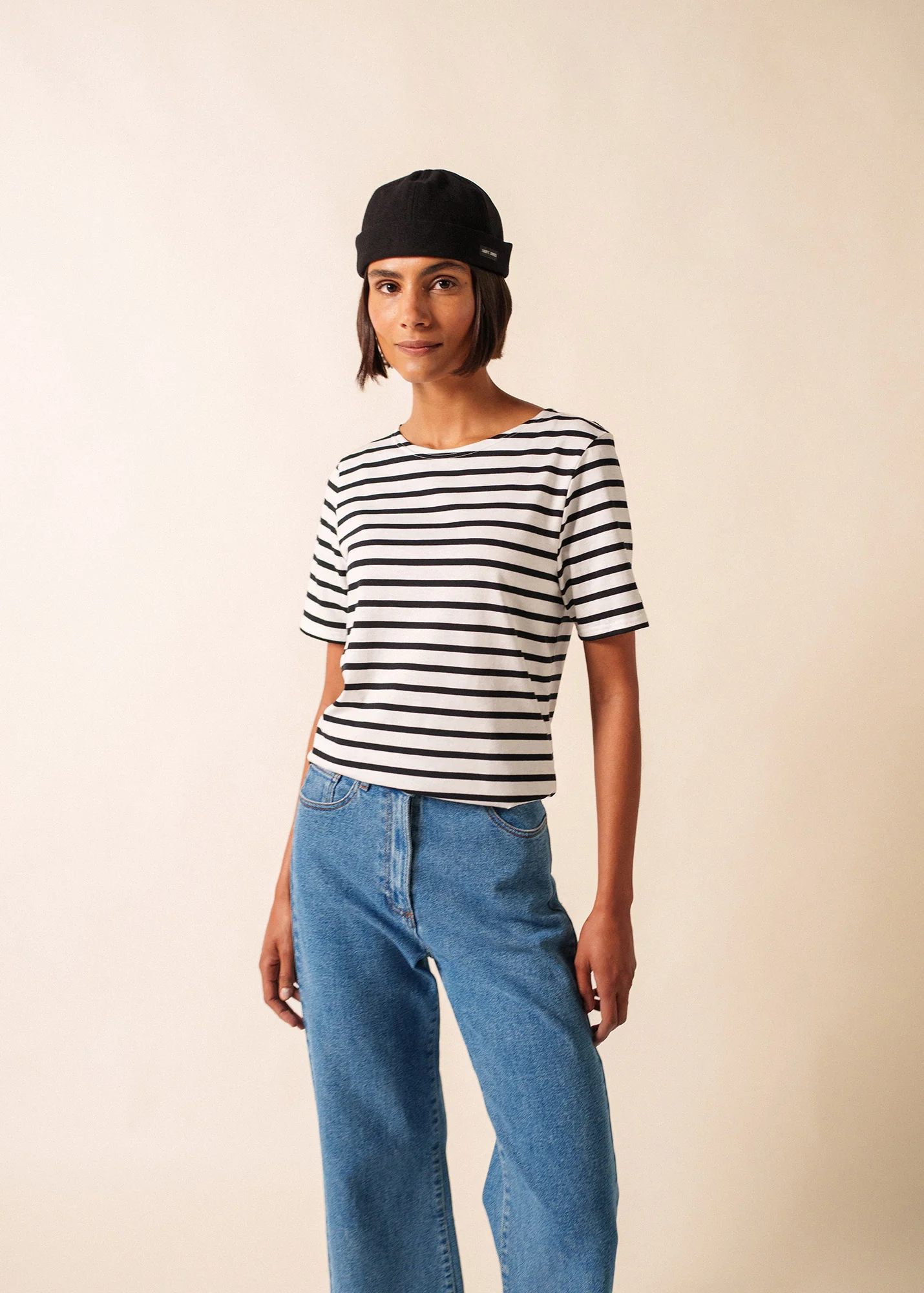 Levant Breton shirt (NEIGE/NOIR) - Image 3