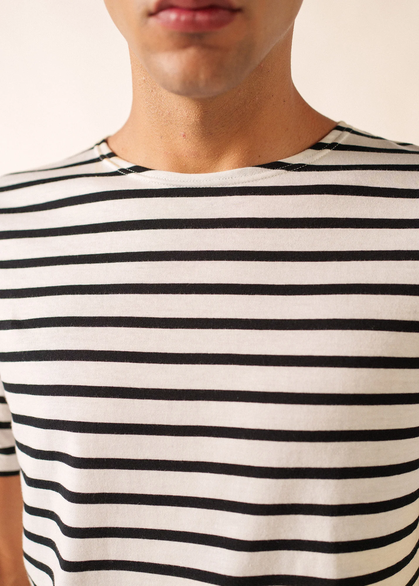 Levant Breton shirt (NEIGE/NOIR) - Image 7