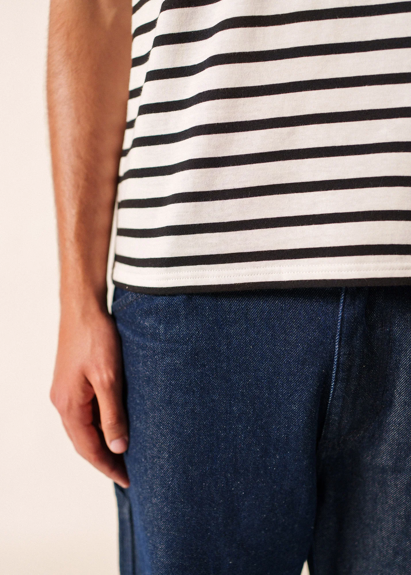 Levant Breton shirt (NEIGE/NOIR) - Image 8