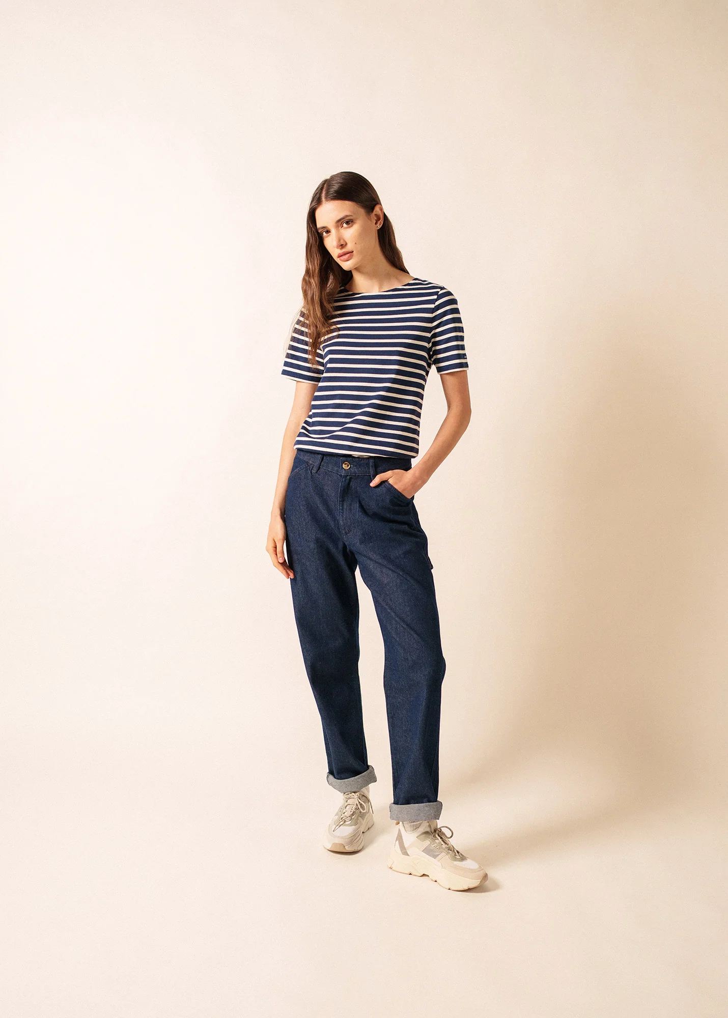Levant Breton shirt (MARINE/ECRU) - Image 4