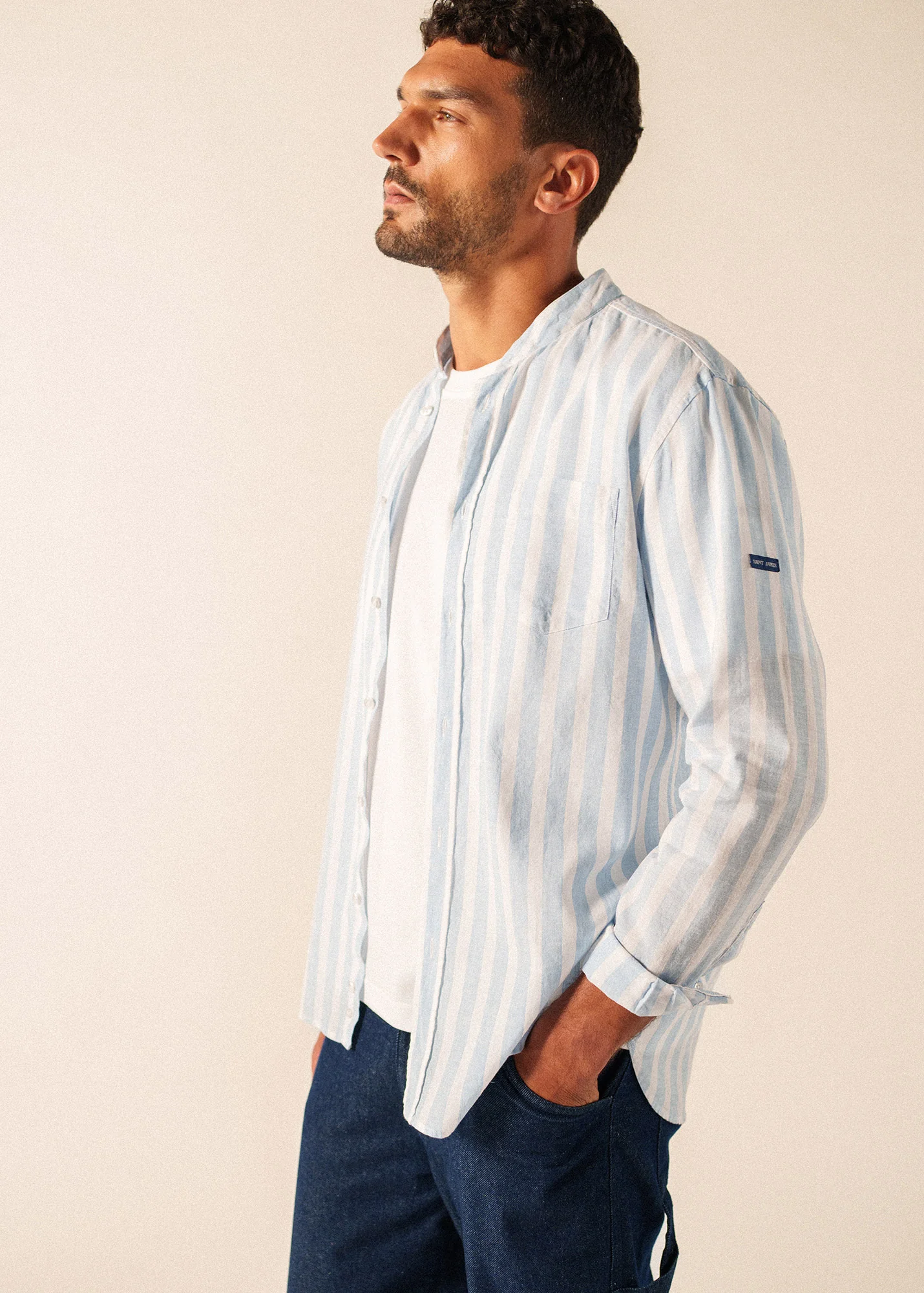 Liam Shirt (BLANC/BLEU) - Image 3