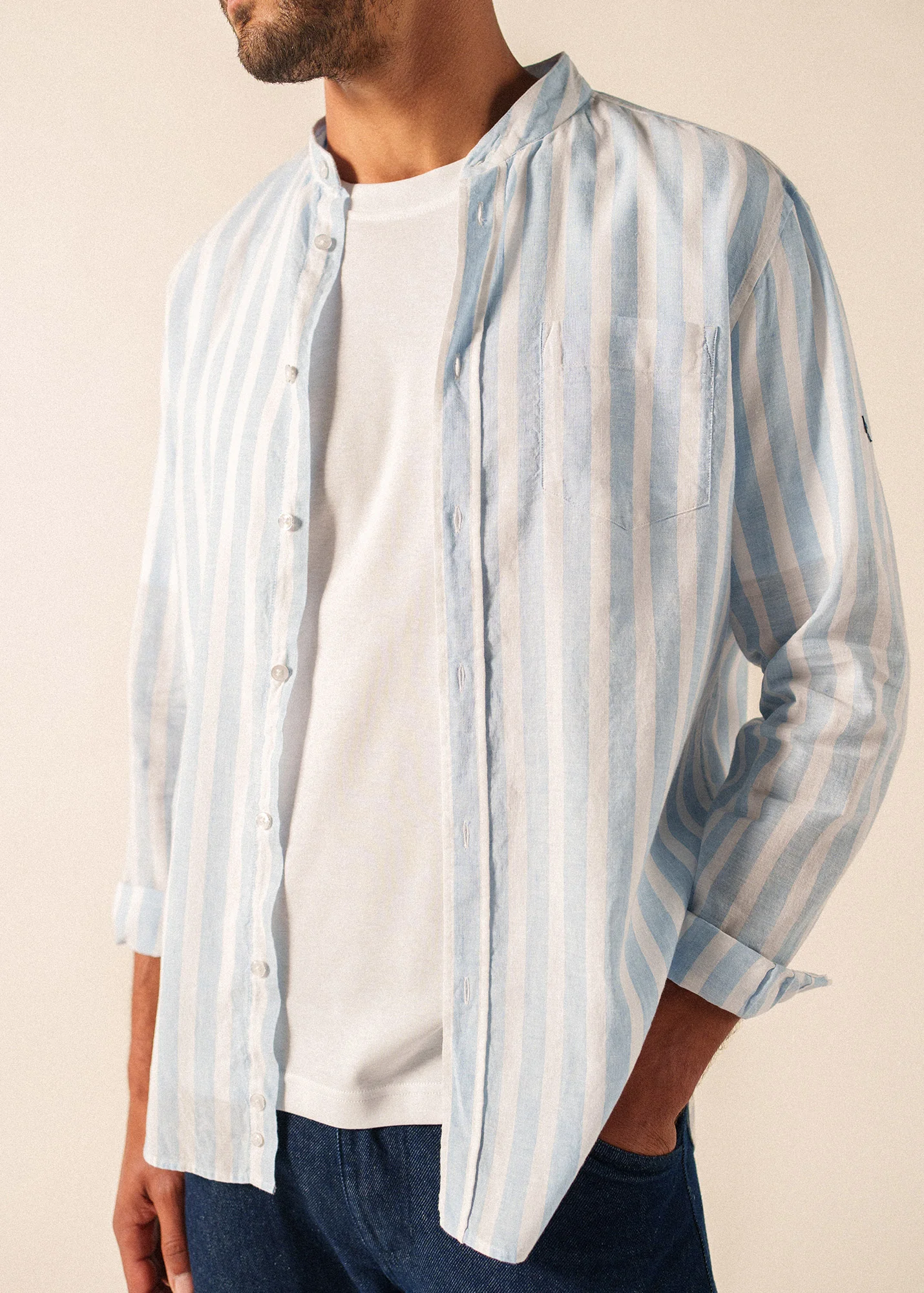 Liam Shirt (BLANC/BLEU) - Image 4