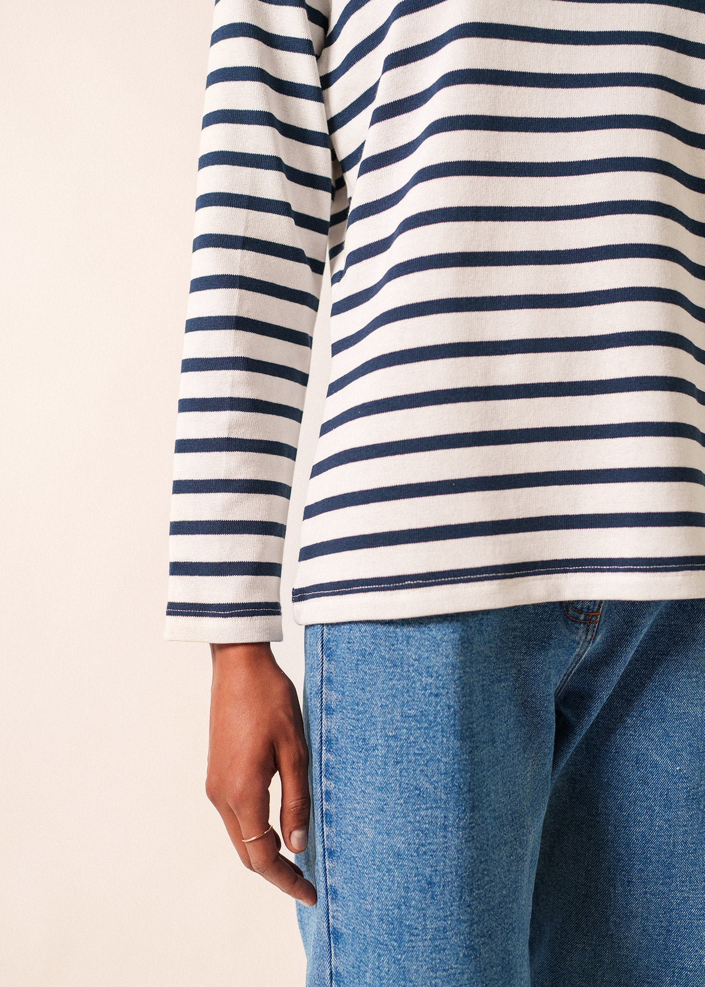 Méridame Breton shirt (NEIGE/MARINE) - Image 5