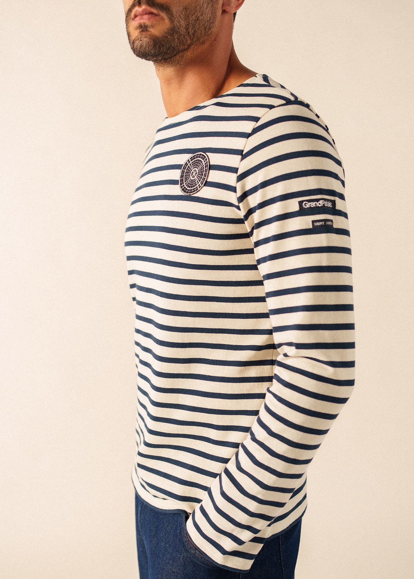 Méridien Grand Palais Sailor Striped Shirt (ECRU/MARINE) - Image 5