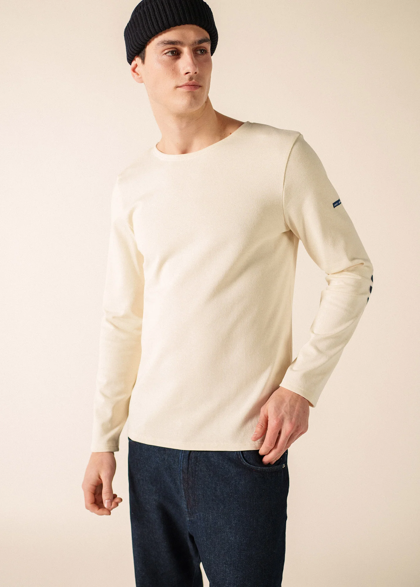 Méridien patches Breton shirt (ECRU/NAVY/ECRU) - Image 3