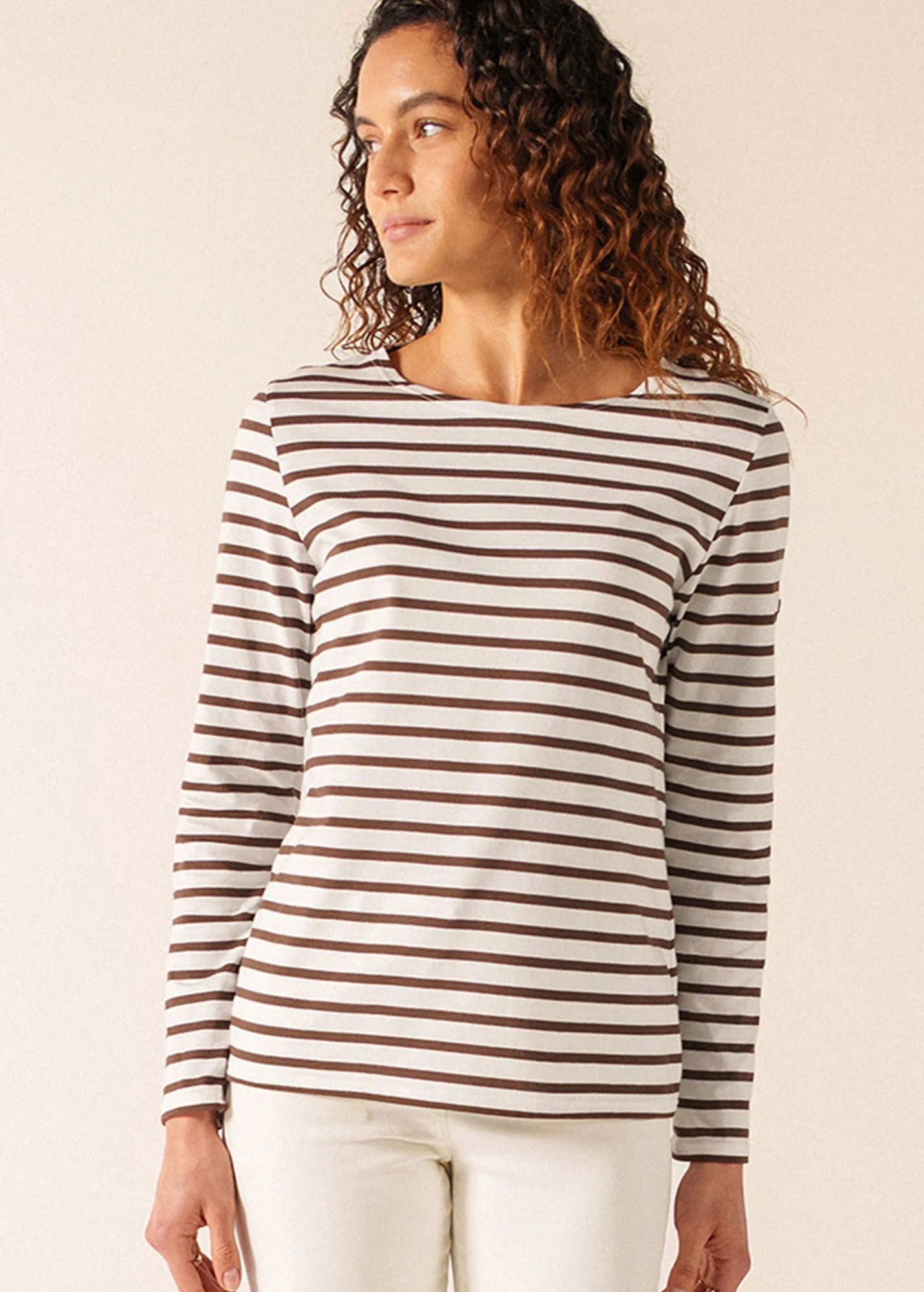 Minquidame Breton shirt (NEIGE/EXPRESSO) - Image 3