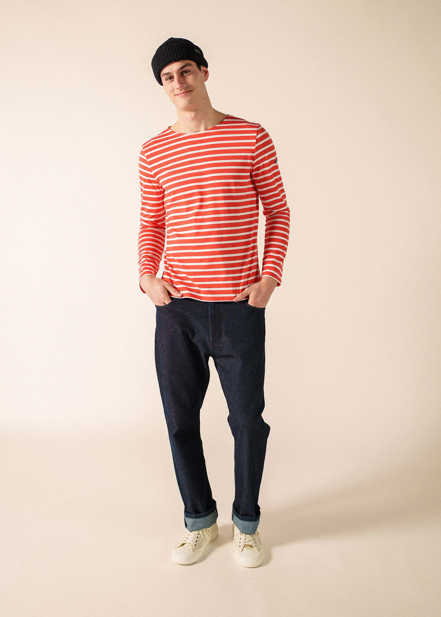 Minquiers Breton shirt (PIGMENT/NEIGE) - Image 2