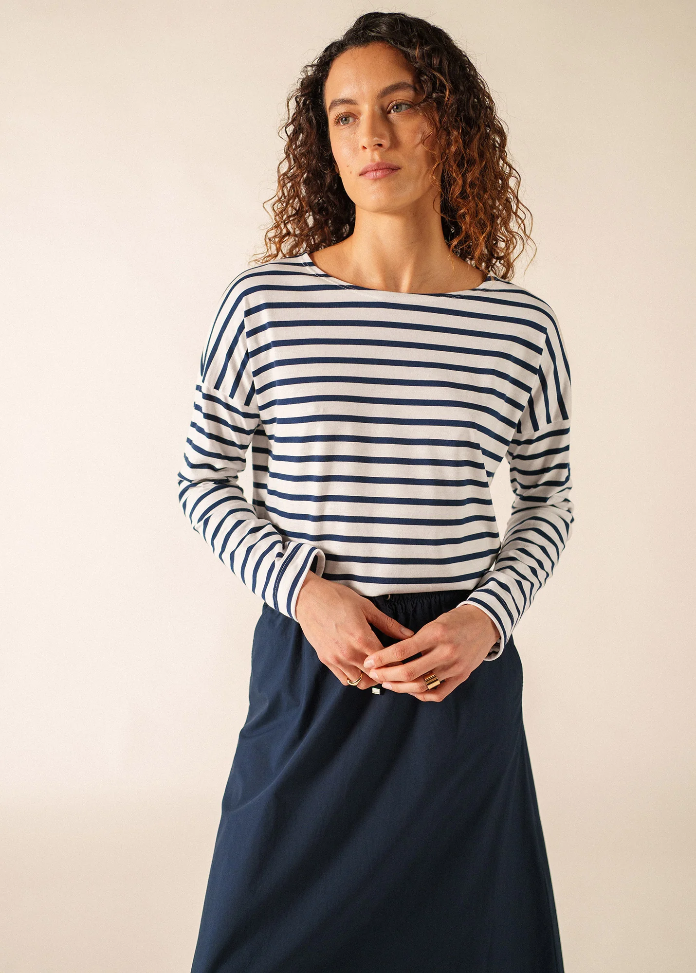 Minquiers Drop Breton shirt (NEIGE/MARINE) - Image 3