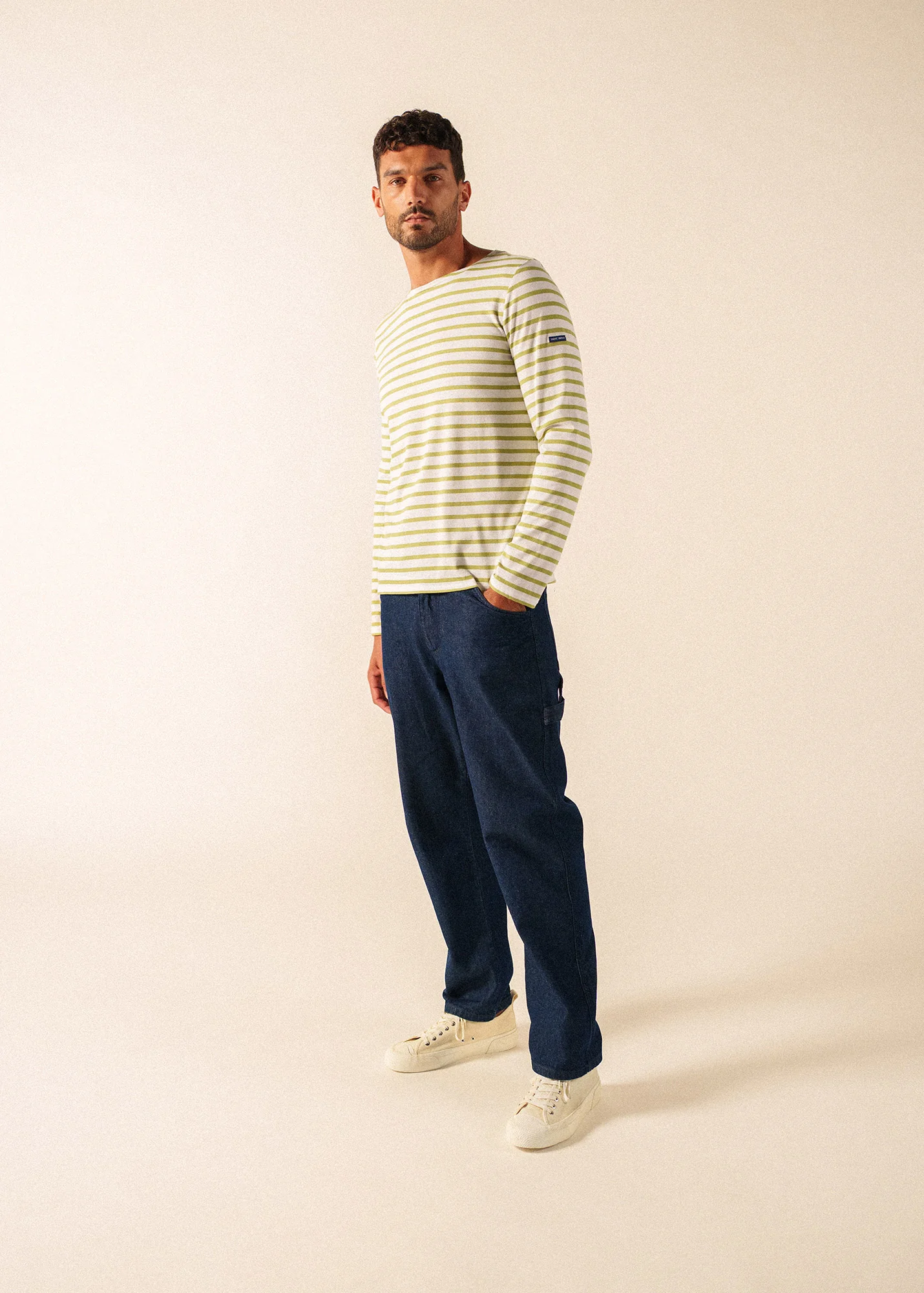 Minquiers Breton shirt (NEIGE/OIL)
