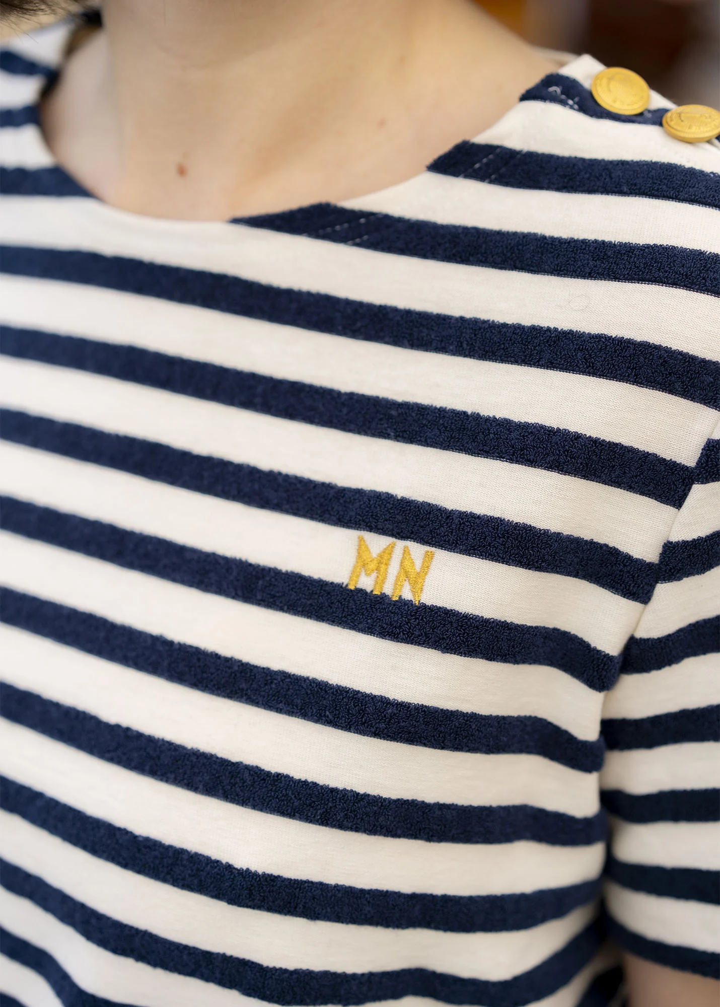 Gloire x Marine nationale Breton Shirt (NEIGE/MARINE) - Image 3