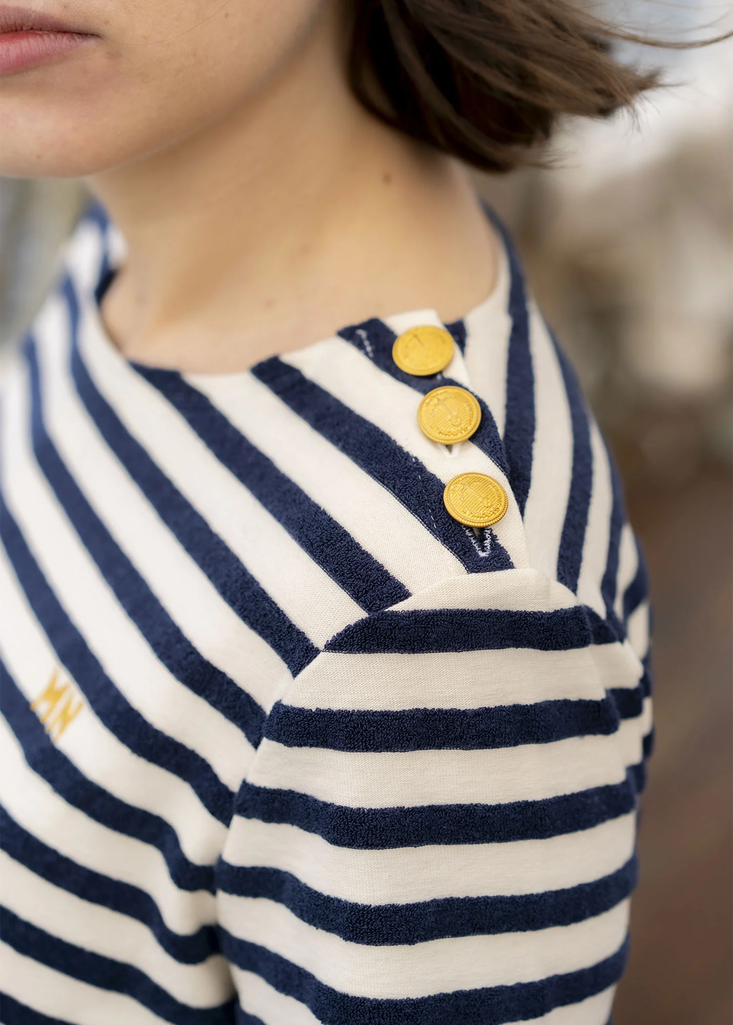 Gloire x Marine nationale Breton Shirt (NEIGE/MARINE) - Image 4