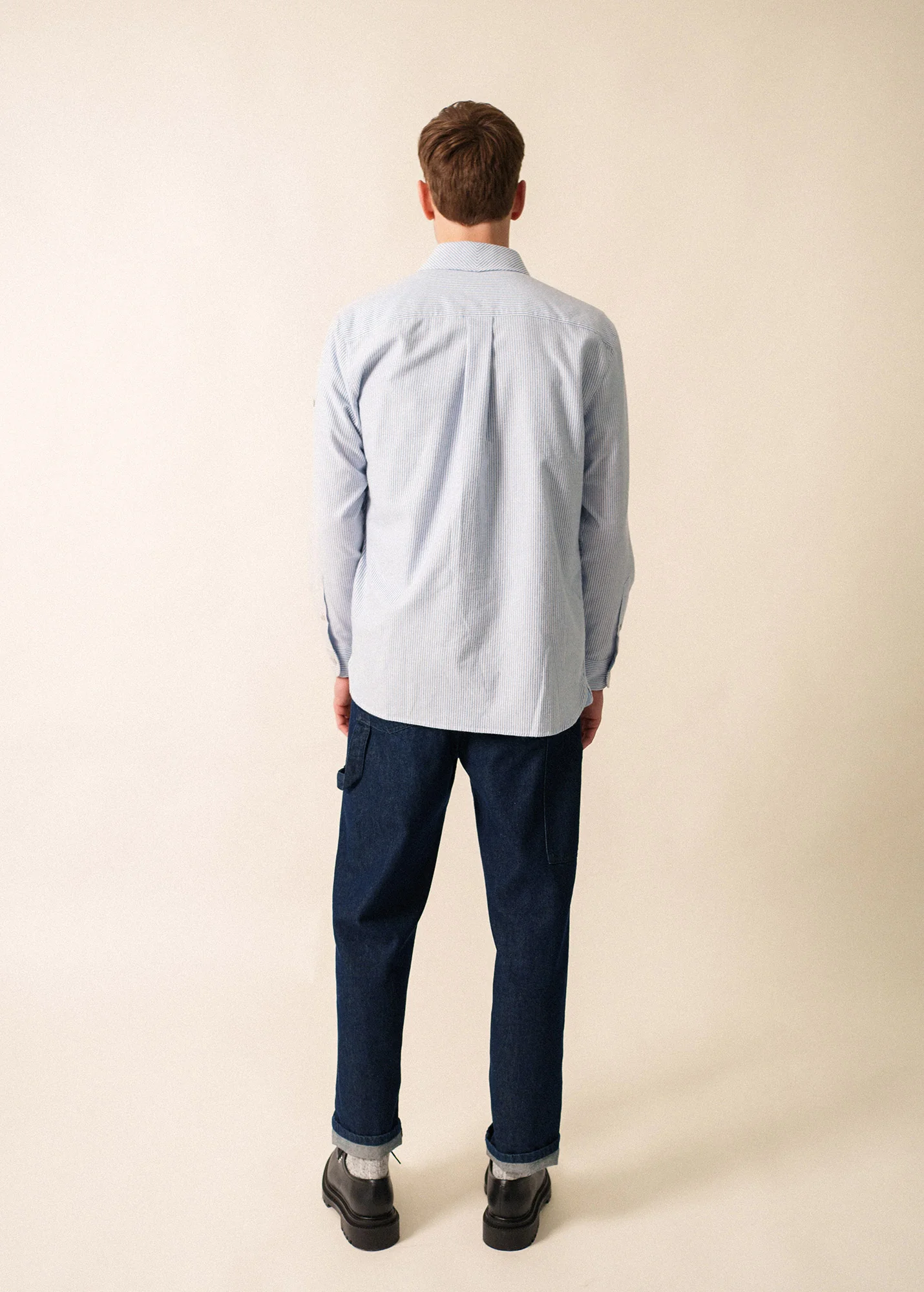 Nolan striped shirt - in cotton (AMIRAL/ECUME) - Image 2