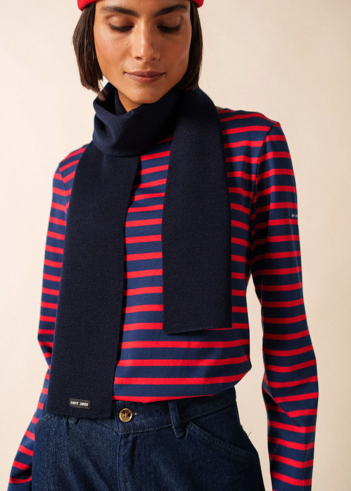 Plain scarf (MARINE) - Image 3