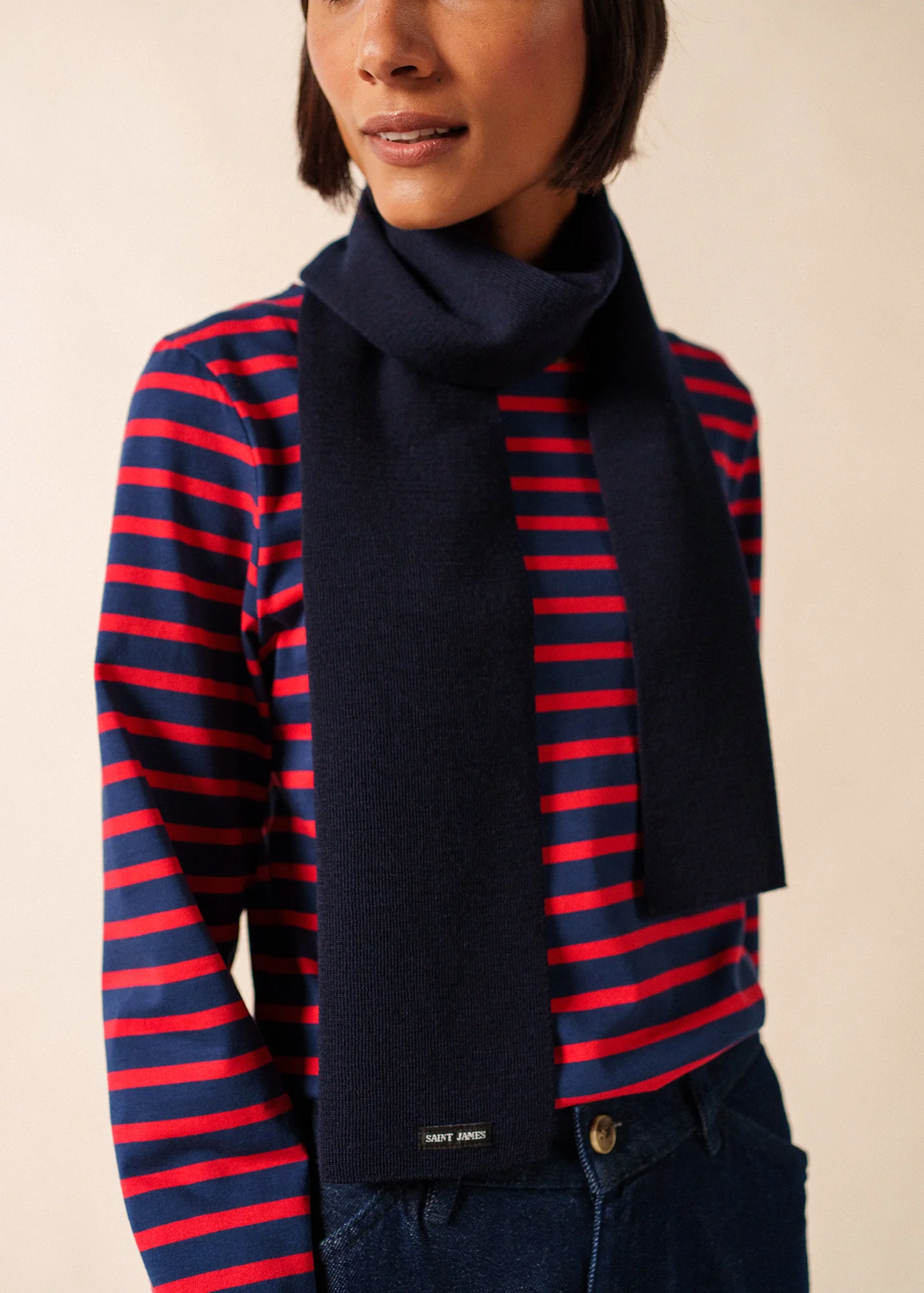 Plain scarf (MARINE) - Image 4