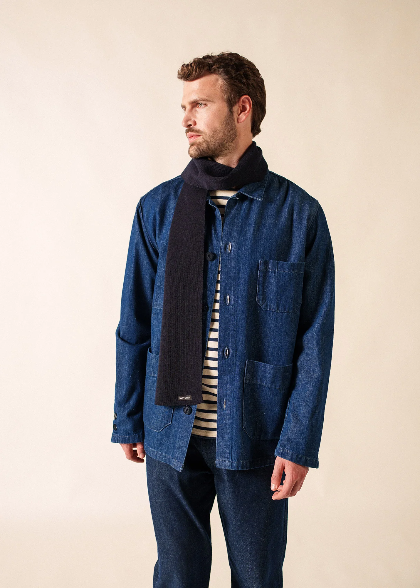 Plain scarf (NAVY)