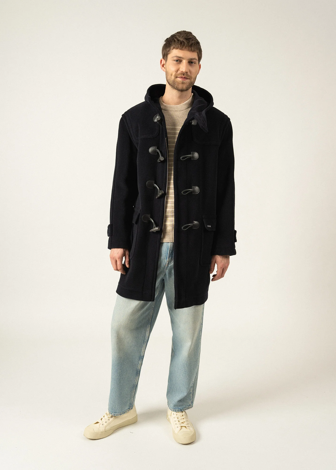 Saturne classic duffle-coat - in wool (NAVY) - Image 3