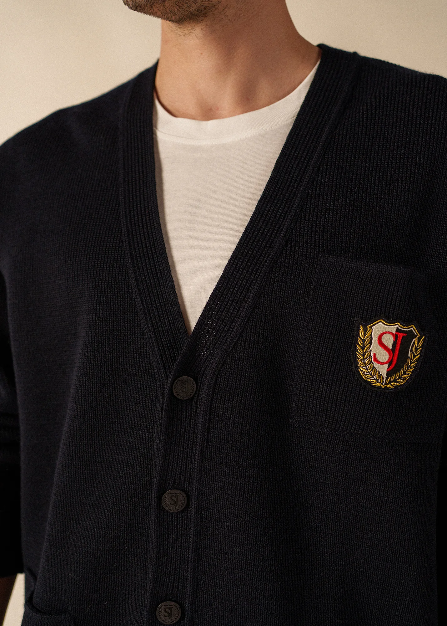 Yachting Réédit cardigan (NAVY) - Image 4
